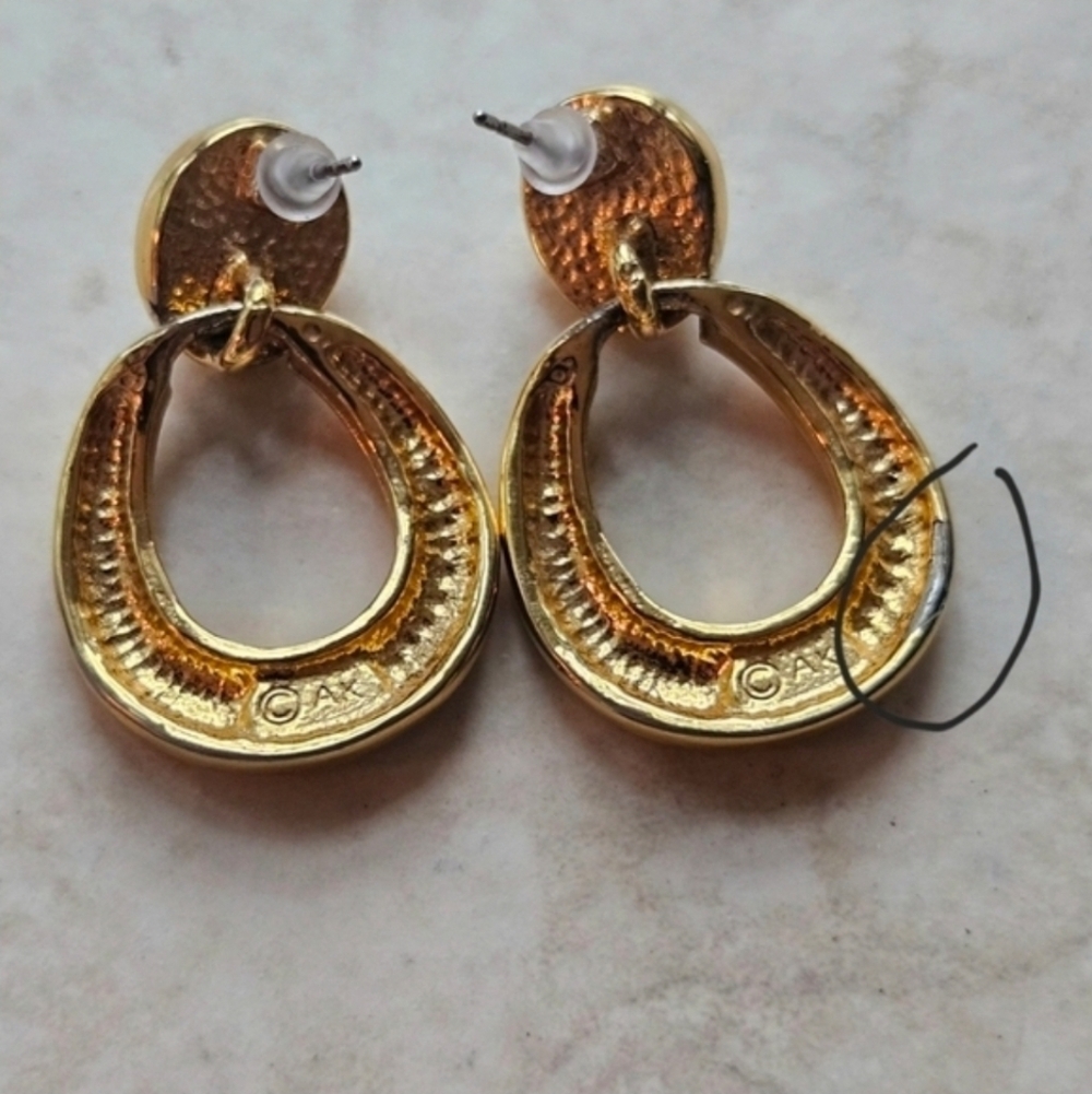 Vintage Anne Klein Gold Earrings - Picture 8 of 15